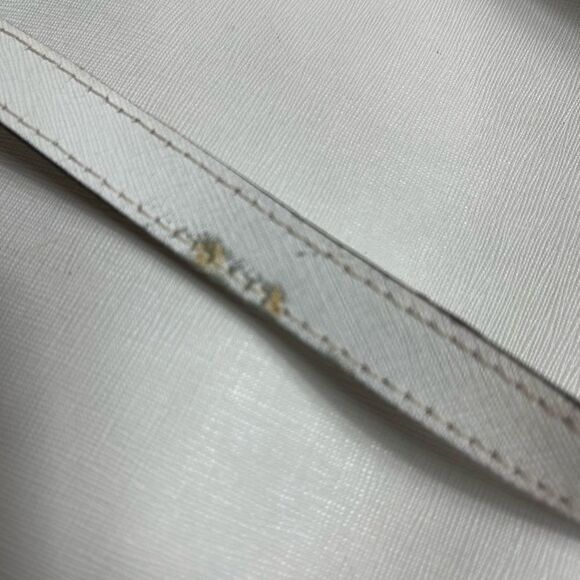 Michael Kors Jet Set Travel Tote Optic White Saffiano leather gold tone logo - Picture 15 of 15